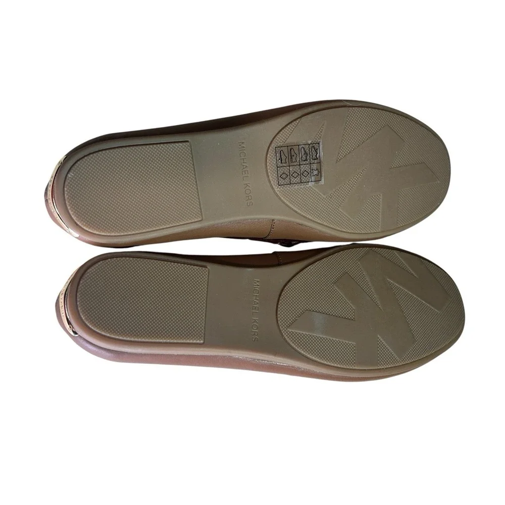 Michael Kors Sutton Moccasin Flat Loafers‎ Sz 7.5, Bow, Luggage Brown NWOT